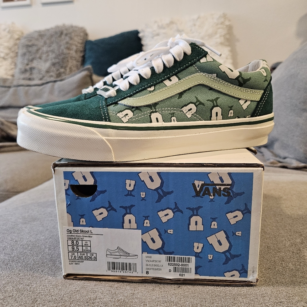 Vans x Undftd OG Old Skool Green. Size 8